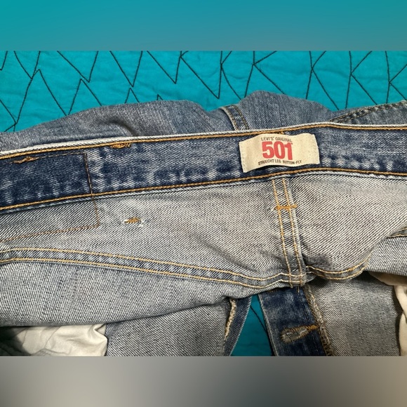 Levi’s 501 Mens Sz 38x30 Blue Denim Button Fly Jeans - #322 - Picture 9 of 10